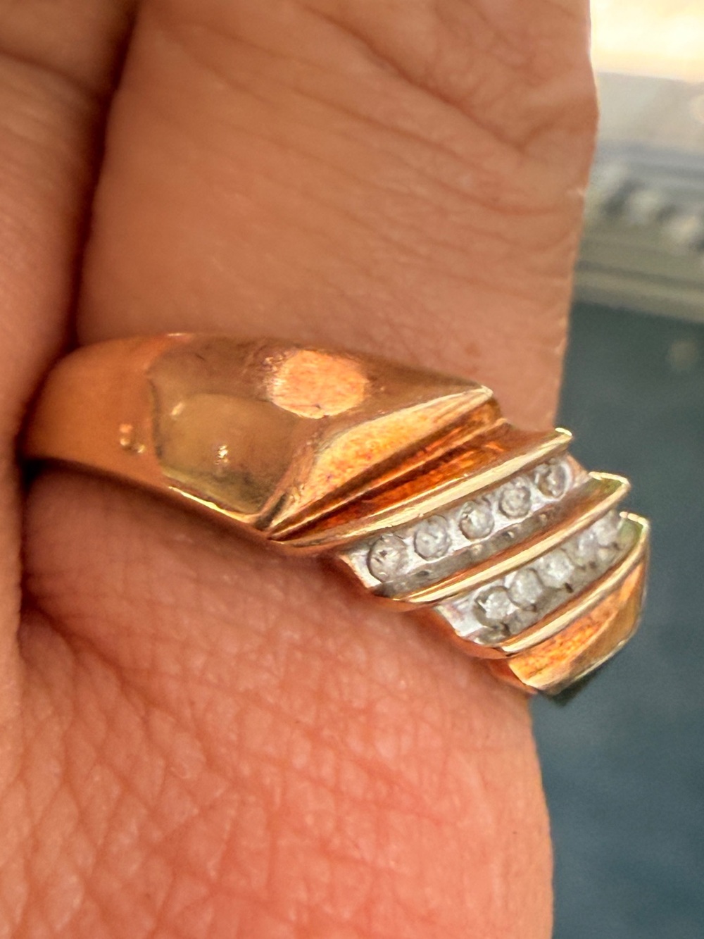 ✨ Men's 10kt Gold & Diamond Ring Sz10✨ - Picture 12 of 17